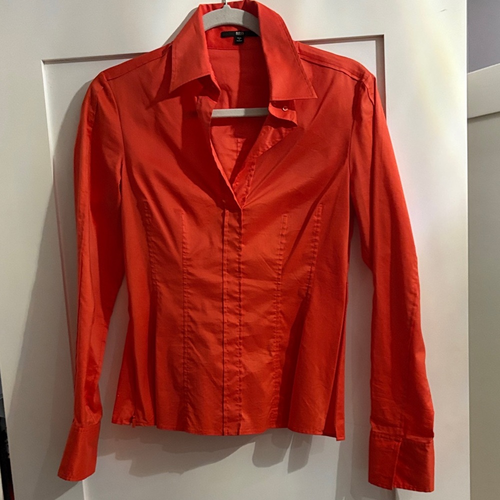 Hugo Boss-BOSS women’s orange dress Shirt